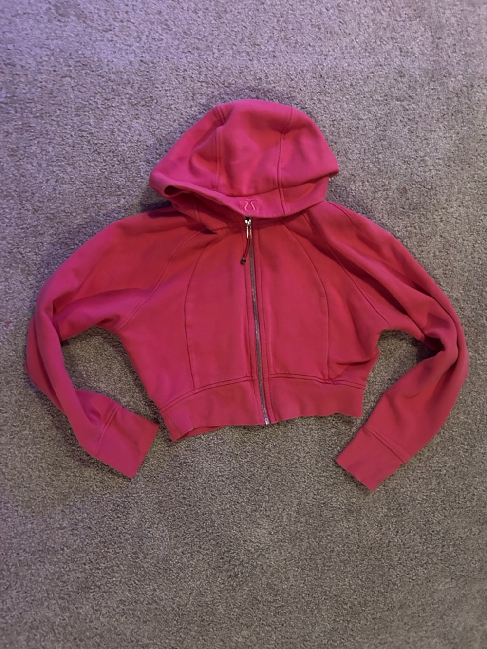 lululemon Scuba Full-Zip Cropped Hoodie Lip Gloss Pink discontinued color - Picture 2 of 8